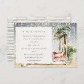 Sterrennacht Tropic Palm Cabana Wedding Reception Informatiekaartje (Voorkant / Achterkant)