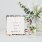 Sterrennacht Tropic Palm Cabana Wedding Reception Informatiekaartje (Staand voorkant)