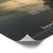 Sterrennacht Tropical Beach Love Quote & Monogram Poster (Hoek)