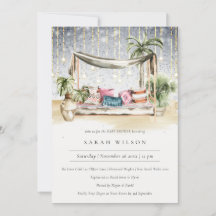 Sterrennacht Tropical Cabana Baby shower Invite