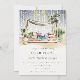 Sterrennacht Tropical Cabana Baby shower Invite Bedankkaart