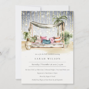 Sterrennacht Tropical Cabana Baby shower Invite Bedankkaart