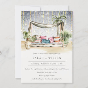 Sterrennacht Tropical Cabana Couple Shower Invite Bedankkaart
