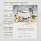 Sterrennacht Tropical Cabana Couple Shower Invite Bedankkaart (Voorkant / Achterkant)