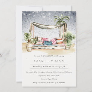 Sterrennacht Tropical Cabana Verloving Invite Bedankkaart