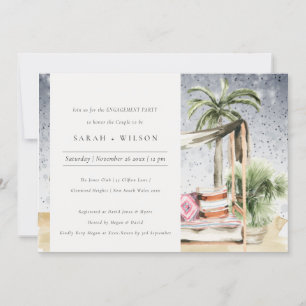 Sterrennacht Tropical Cabana Verloving Invite Bedankkaart