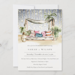 Sterrennacht Tropical Cabana Verloving Invite Bedankkaart