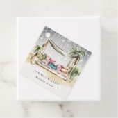 Sterrennacht Tropisch Palm Beach Cabana Weddenscha Bedankjes Labels (In situ)