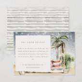 Sterrennacht Tropisch Palm Cabana Wedding Details Informatiekaartje (Voorkant / Achterkant)