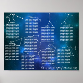 Sterrennacht Trouwtafel Stoelverdeling Poster