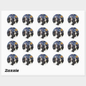 Sterrennacht - Twee Tri Cavaliers Ronde Sticker (Vel)