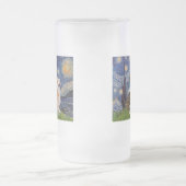 Sterrennacht - Twee Welsh Corgis (C + P) Matglas Bierpul (Center)