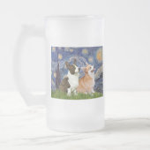 Sterrennacht - Twee Welsh Corgis (C + P) Matglas Bierpul (Links)