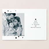 Sterrennacht Typografie Ornament Kerstfoto Folie Kaarten (Binnen)