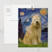 Sterrennacht (V) - Wheaten Terrier Briefkaart (Voorkant / Achterkant)