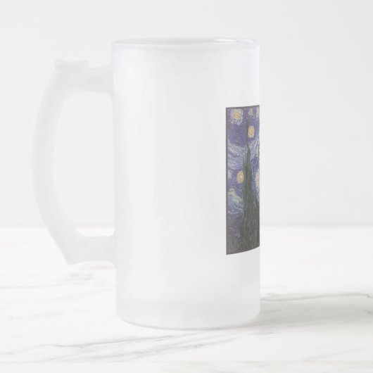 Sterrennacht van de Franse stad Saint Remy, Van Go Matglas Bierpul (Links)