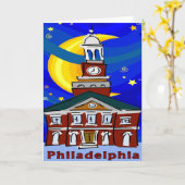 Sterrennacht van de Philadelphia Independence Hall Kaart (Gele Bloem)