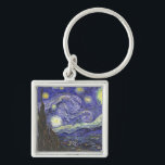 Sterrennacht van de sleutelhanger Van Gogh<br><div class="desc">Sterrennacht van Van Gogh voor de kunstminnaar of dromer in je leven.</div>