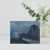 Sterrennacht van Edvard MUNCH, symboliserende schi Briefkaart (Staand voorkant)