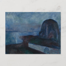 Sterrennacht van Edvard MUNCH, symboliserende schi Briefkaart