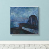 Sterrennacht van Edvard MUNCH, symboliserende schi Canvas Afdruk (Insitu (Houten vloer))