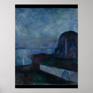 Sterrennacht van Edvard Munch symboliste schilder Poster
