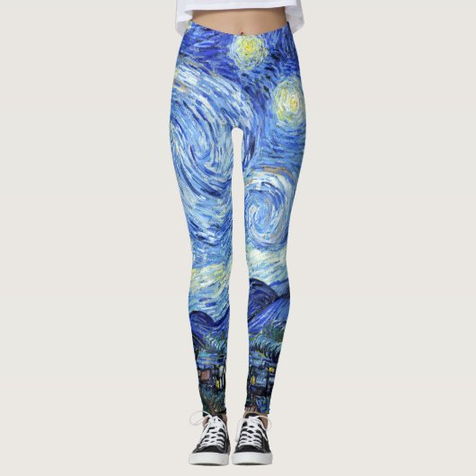 Sterrennacht Van Gogh All-in-Print Leggings (Voorkant)