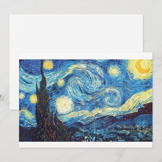 Sterrennacht, Van Gogh, Art Flat Kaart (Voorkant / Achterkant)