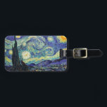 Sterrennacht van Gogh Bagagelabel<br><div class="desc">Van Gogh was geobsedeerd door de symboliek van lichtobjecten en kleur. De lamp was een symbool van kalmte en veiligheid. De ster symboliseerde het geloof,  en het licht,  de menselijke werkelijkheid. Diep ultramarineblauw was oneindig,  terwijl rood en groen "die verschrikkelijke dingen,  mannen passions uitdrukten.</div>