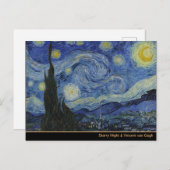 Sterrennacht & Van Gogh/beroemde kunst Briefkaart (Voorkant / Achterkant)