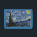 Sterrennacht & Van Gogh/beroemde  kunst Drievoud Portemonnee<br><div class="desc">Wallets: World of Dutch beroemde kunstwerken - "The Sterrennacht" & Vincent van Gogh is een olie op doek die in juni 1889 is geschilderd. Het beschrijft het uitzicht uit het oostelijke raam van zijn asielkamer op Saint-Rémy-de-Provence, vlak voor zonsopgang. Van Gogh is postpressionistische schilder en de Sterrennacht is een van...</div>