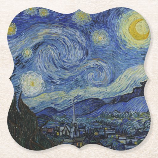 Sterrennacht & Van Gogh/beroemde  kunst Kartonnen Onderzetters (Voorkant)