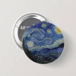 Sterrennacht & Van Gogh/beroemde  kunst Ronde Button 5,7 Cm