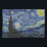 Sterrennacht & Van Gogh/beroemde kunst Theedoek<br><div class="desc">Kitchen Towels: World of Dutch beroemde kunstwerken - "The Sterrennacht" & Vincent van Gogh is een olie op doek die in juni 1889 is geschilderd. Het beschrijft het uitzicht uit het oostelijke raam van zijn asielkamer op Saint-Rémy-de-Provence, vlak voor zonsopgang. Van Gogh is postpressionistische schilder en de Sterrennacht is een...</div>
