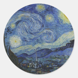 Sterrennacht & Van Gogh /beroemde vintage kunst Ronde Sticker