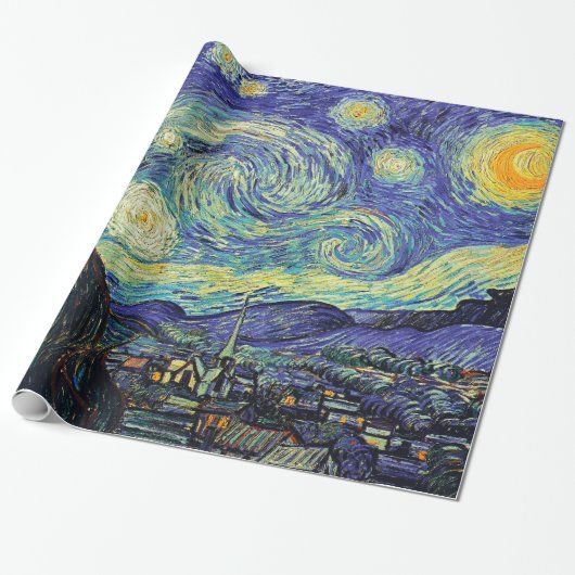 Sterrennacht van Gogh Cadeaupapier (Uitgerold)