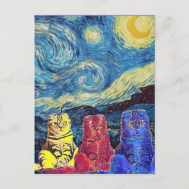 Sterrennacht, Van Gogh, Cat Art Parody Briefkaart
