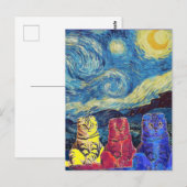 Sterrennacht, Van Gogh, Cat Art Parody Briefkaart (Voorkant / Achterkant)