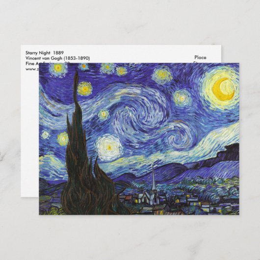 Sterrennacht Van Gogh Fine Art Briefkaart (Voorkant / Achterkant)