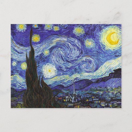 Sterrennacht Van Gogh Fine Art Briefkaart (Voorkant)