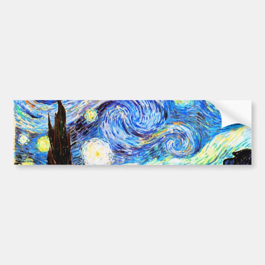 Sterrennacht Van Gogh Fine Art Bumpersticker (Voorkant)