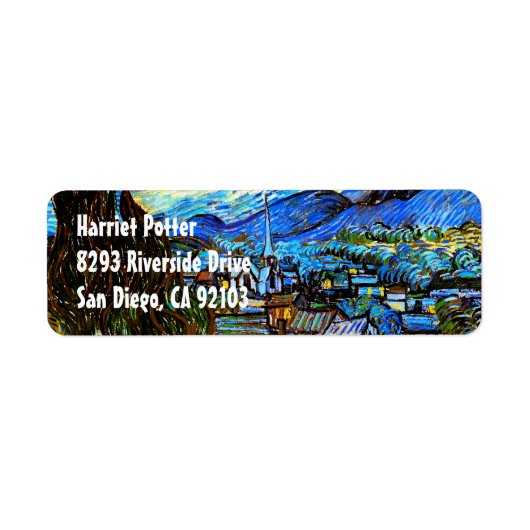 Sterrennacht Van Gogh Fine Art Etiket (Voorkant)