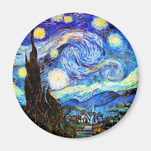 Sterrennacht Van Gogh Fine Art Magneet (Voorkant)