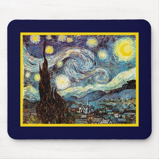 Sterrennacht Van Gogh Fine Art Muismat (Voorkant)