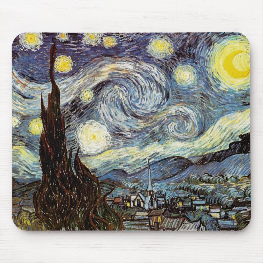 Sterrennacht Van Gogh Fine Art Muismat (Voorkant)