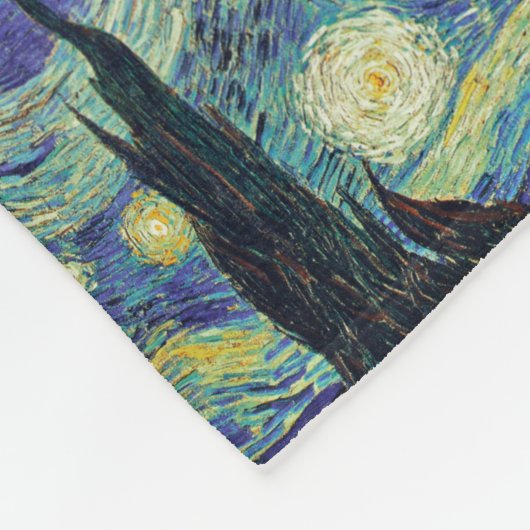 Sterrennacht van Gogh Fleece Deken (Hoek)