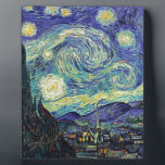 Sterrennacht van Gogh Fotoplaat<br><div class="desc">Van Gogh was geobsedeerd door de symboliek van lichtobjecten en kleur. De lamp was een symbool van kalmte en veiligheid. De ster symboliseerde het geloof,  en het licht,  de menselijke werkelijkheid. Diep ultramarineblauw was oneindig,  terwijl rood en groen "die verschrikkelijke dingen,  mannen passions uitdrukten.</div>