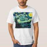 Sterrennacht Van Gogh Fractal Art T-shirt<br><div class="desc">Voor meer als dit, bezoek Over dit ontwerp: De Sterrennacht is een schilderij van de Nederlandse kunstenaar Vincent van Gogh.. en schildert het uitzicht 's nachts buiten zijn kamer. Naar verluidt is het overdag uit het geheugen geschilderd. Sterrennacht wordt doorgaans beschouwd als het grootste en meest herkenbare werk van Van...</div>
