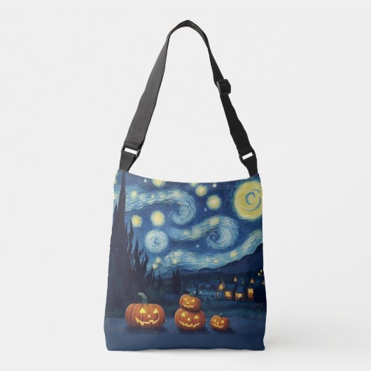 Sterrennacht Van Gogh Halloween Crossbody Tas (Voorkant)