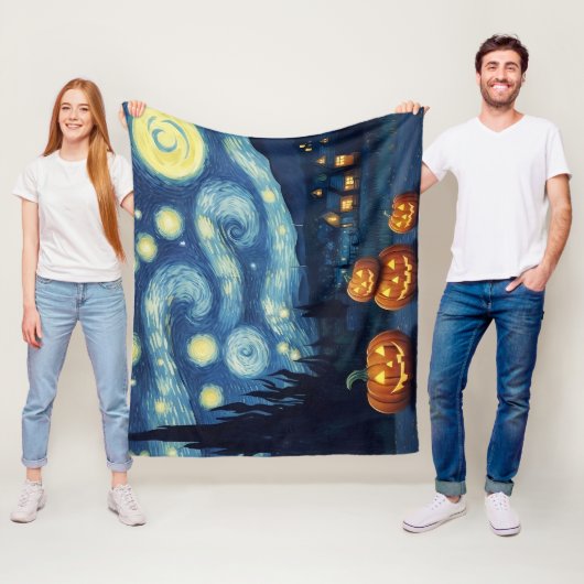 Sterrennacht Van Gogh Halloween Fleece Deken (In situ)